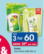 Dettol Hand Wash Refill-3x200ml Per Offer