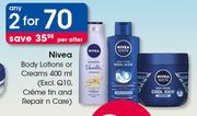 Nivea Body Lotions Or Creams(Excl. Q10, Creme Tin And Repair N Care)-2x400ml Per Offer