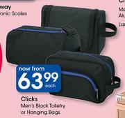 Clicks Men's Black Toiletry Or Hanging Bags-Each