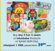 Fun'n Learn Or Infunbebe Products Or Splash Bath Toys-Each