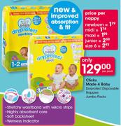 Clicks Made 4 Baby DryProtect Disposable Nappies Jumbo Packs-Per Pack