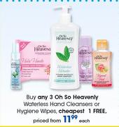 Oh So Heavenly Waterless Hand Cleansers Or Hygiene Wipes-Each