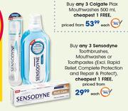 Sensodyne Toothbrushes,Mouthwashes Or Toothpastes-Each
