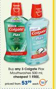 Colgate Plax Mouthwashes-500ml Each