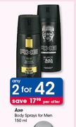 Axe Body Sprays For Men-2 x 150ml