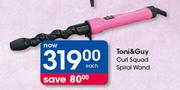 Toni & Guy Curl Squad Spiral Wand-Each
