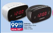 Safeway Digital Alarm Clock Black, Silver, White Or Grey-Each