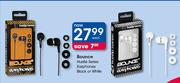 Bounce Hustle Series Earphone Black Or White-Each