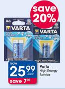 Varta High Energy Batteries-Each