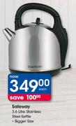 Safeway 3.6Ltr Stainless Steel Kettle-Each