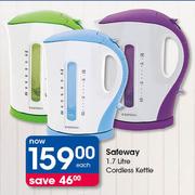 Safeway 1.7Ltr Cordless Kettle-Each