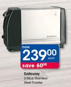 Safeway 2 Slice Stainless Steel Toaster-Each