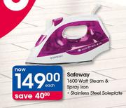 Safeway 1600 Watt Steam & Spray Iron-Each