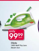 Clicks 1400 Watt pay Less Steam Iron-Each
