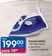 Russell Hobbs 1600 Watt Steam & Spray Iron Ceramic Soleplate