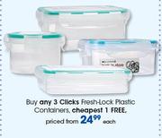 Clicks Fresh Lock Plastic Containers-Each
