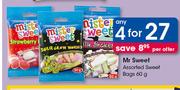 Mr Sweet Assorted Sweet Bags-4 x 60g    