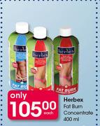 Herbex Fat Burn Concentrate-400ml Each     