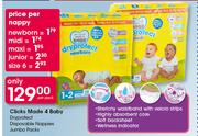 Clicks Made 4 Baby DryProtect Disposable Nappies Jumbo Packs-Per Pack