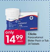 Clicks Paracetamol Blister Pack Or Tub 24 Tablets-Each