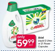 Ariel Liquid-2Ltr Or 21 Power Capsules-Each 