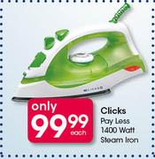 Clicks Pay Less 1400 Watt Steam Iron-Each    