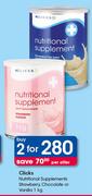 Clicks Nutritional Supplements (Strawberry, Chocolate Or Vanilla)-2x1kg Per Offer