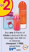 Clicks Lubricant 50ml, Massage Gel 200ml Or Devices-Each