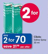 Clicks Saline Spray-2x30ml Per Offer