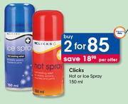 Clicks Hot Or Ice Spray-2x150ml Per Offer