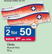 Clicks Muscle Rub-2x50g Per Offer