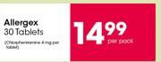 Allergex 30 Tablets-Per Pack