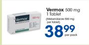 Vermox 500 mg 1 Tablet-Per Pack