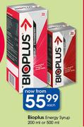 Bioplus Energy Syrup-200ml Or 500ml Each