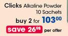 Clicks Alkaline Powder-2x10 Sachets Per Offer
