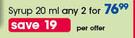 Clicks Zinc Syrup-2x20ml Per Offer