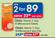 Clicks Vitamin C Fizzy-2x30 Effervescent Tablets Per Offer