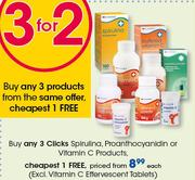 Clicks Spirulina, Proanthocyanidin Or Vitamin C Products-Each
