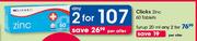 Clicks Zinc Syrup-2x20ml Per Offer