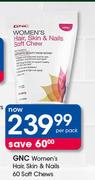 GNC Women's Hair, Skin & Nails Soft Chews-60 Per Pack