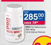 GNC Pro Performance 100% Whey 1.8Lb (Various Flavours)-Each