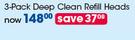 Clicks 3-Pack Deep Clean Refill Heads-Each