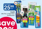Oral-B Ultra Thin Or Value Pack Toothbrushes-Each