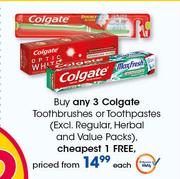 Colgate Toothbrushes Or Toothpastes-Each