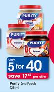 Purity 2nd Foods-Any 5x125ml Per Offer