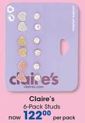 Claire's 6 Pack Studs-Per Pack