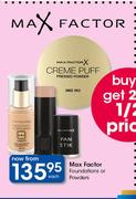 Max Factor Foundations Or Powders-Each