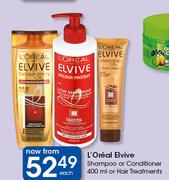 L'Oreal Elvive Shampoo Or Conditioner-400ml Or Hair Treatments-Each