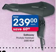 Safeway 2000 Watt Prostyle Hairdryer-Each
