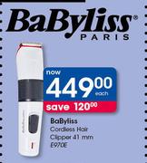 Babyliss 41mm Cordless Hair Clipper E970E-Each